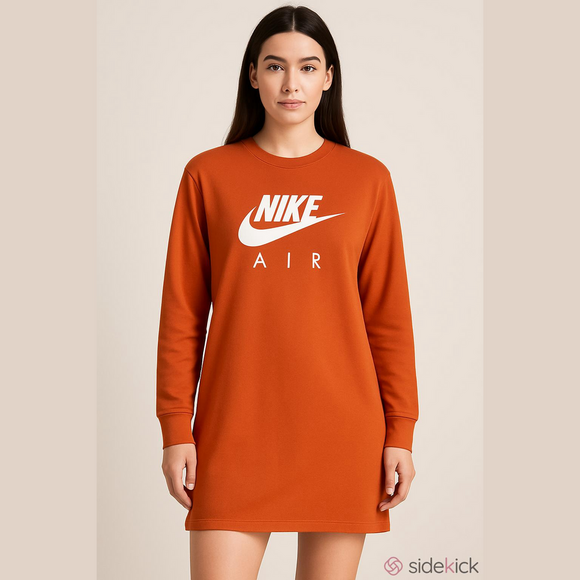 Nike Dresses & Skirts - Nike Air Sweatshirt Dress Orange Women Small